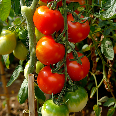 Jeunes plants de tomates Saint Pierre bio en serre, excellente variété pour jardin potager.
